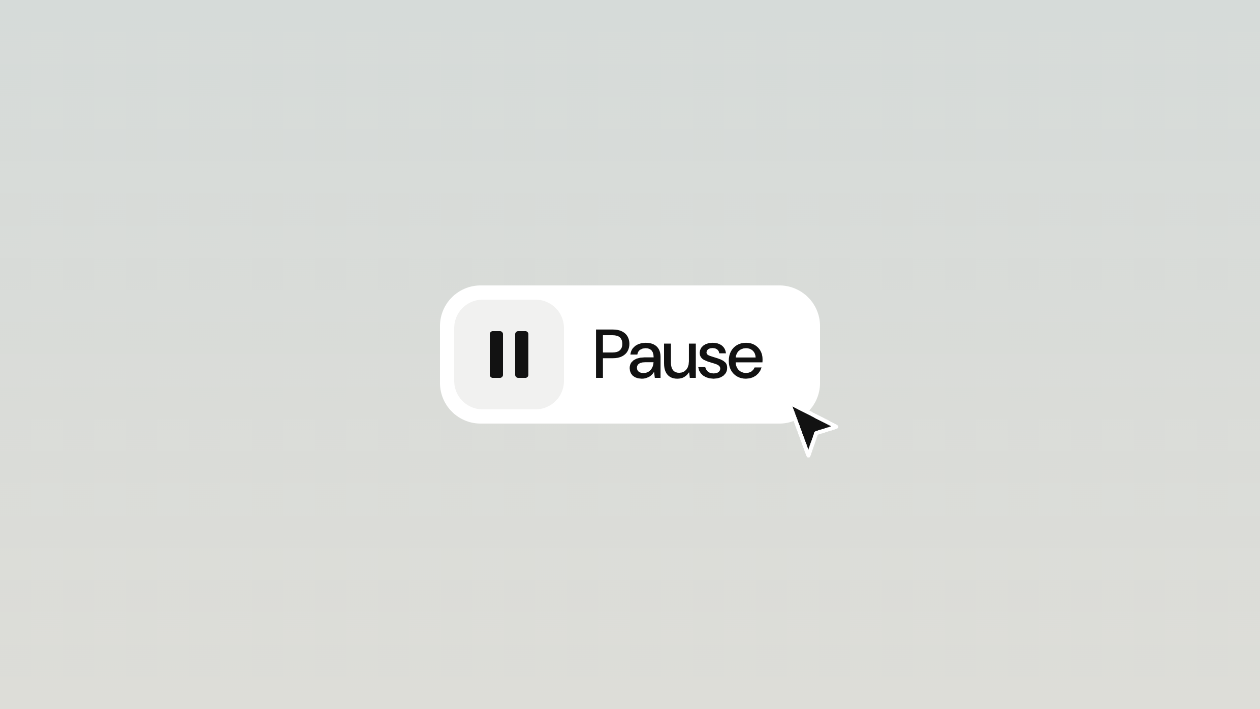A Pause button with a cursor on it.